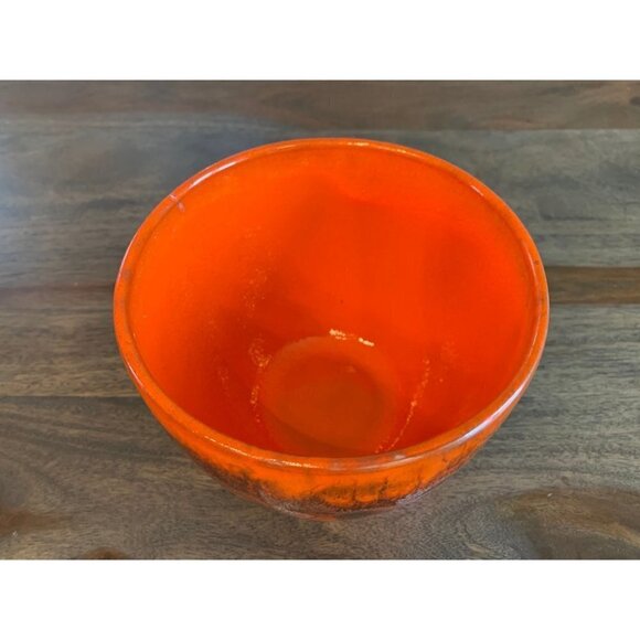 Alvino Bagni Bowl Red Orange White Black Stamped Italy Zigzag Vintage MCM - Picture 9 of 10